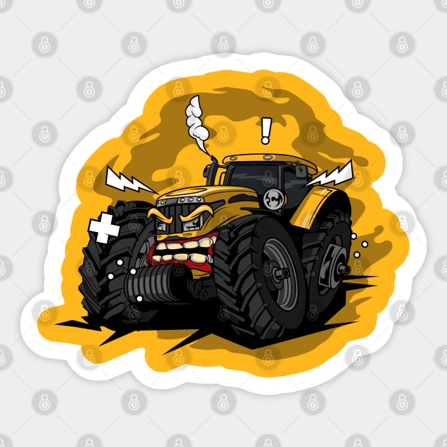 Tractor monster farm Sticker by beanbeardy